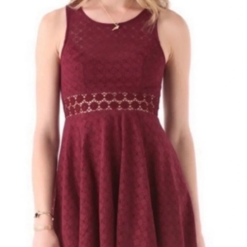 Free People Daisy Waist Crochet Mini Skater dress Size 2